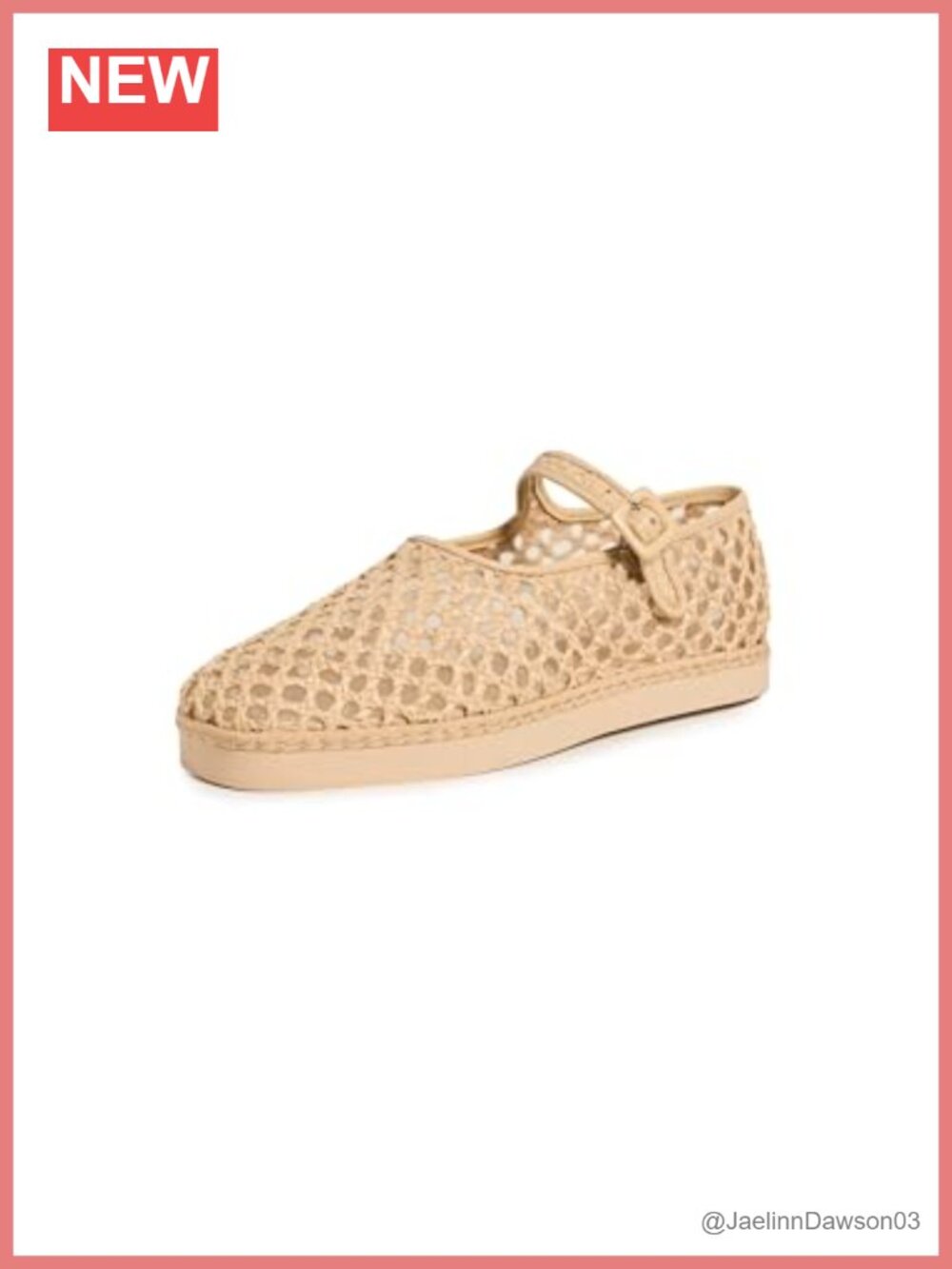 Loeffler Randall Rita Mary Jane Flats Women's Raffia Leather Trim